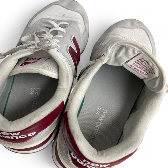 New Balance 574 Men's Size 12 Red Gray White ML574TE2 Sneakers Running Shoes - Picture 10 of 14
